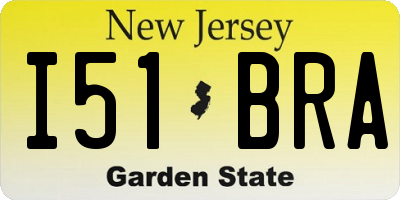 NJ license plate I51BRA