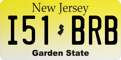NJ license plate I51BRB