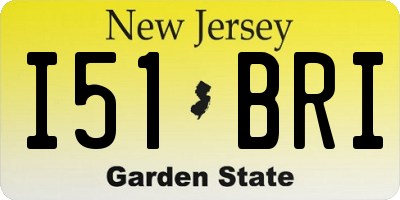 NJ license plate I51BRI