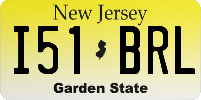 NJ license plate I51BRL