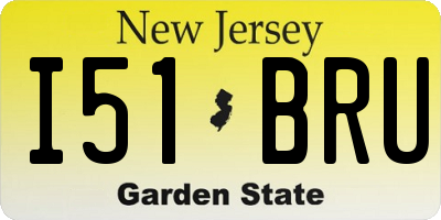 NJ license plate I51BRU