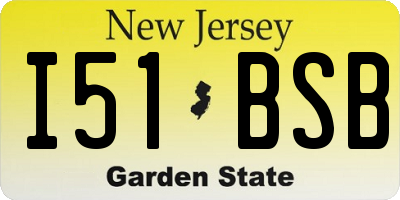 NJ license plate I51BSB