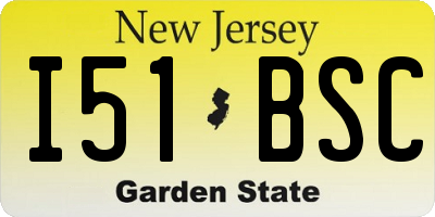NJ license plate I51BSC