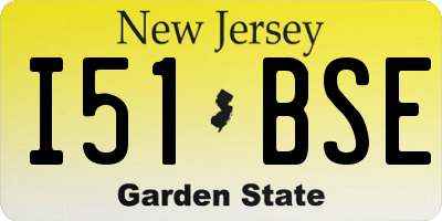 NJ license plate I51BSE