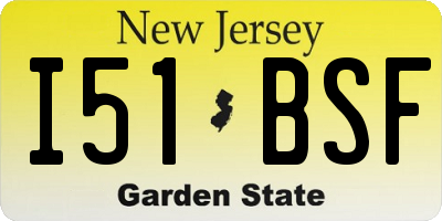 NJ license plate I51BSF