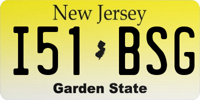 NJ license plate I51BSG