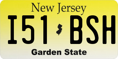 NJ license plate I51BSH