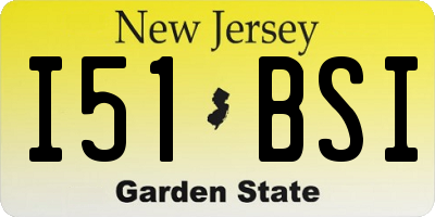 NJ license plate I51BSI