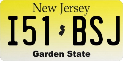 NJ license plate I51BSJ