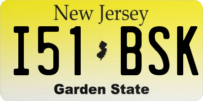 NJ license plate I51BSK