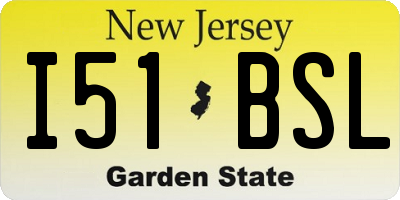 NJ license plate I51BSL