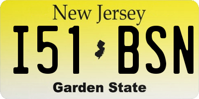 NJ license plate I51BSN