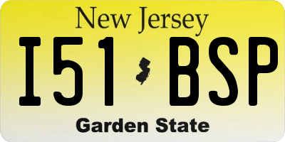 NJ license plate I51BSP