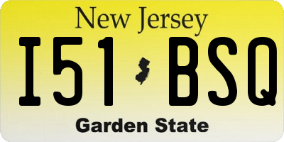 NJ license plate I51BSQ