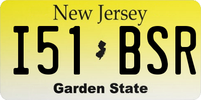 NJ license plate I51BSR