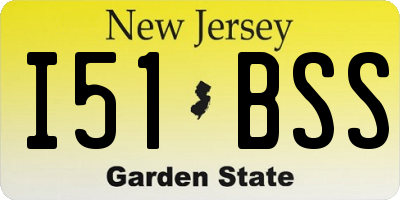 NJ license plate I51BSS