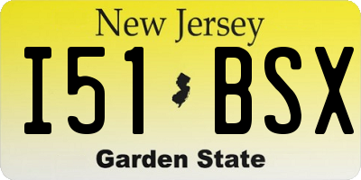 NJ license plate I51BSX