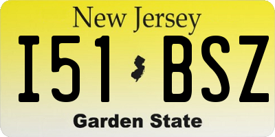 NJ license plate I51BSZ