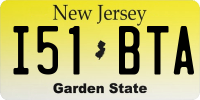 NJ license plate I51BTA