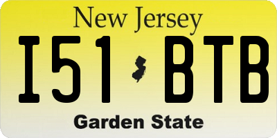 NJ license plate I51BTB