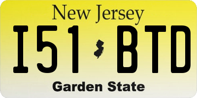 NJ license plate I51BTD