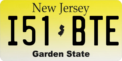 NJ license plate I51BTE