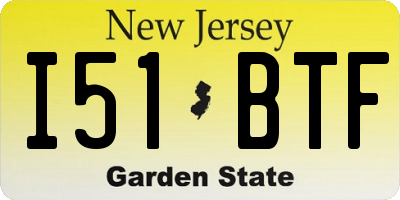NJ license plate I51BTF