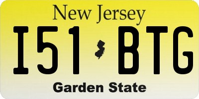 NJ license plate I51BTG