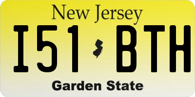 NJ license plate I51BTH