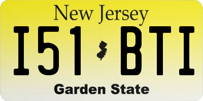 NJ license plate I51BTI
