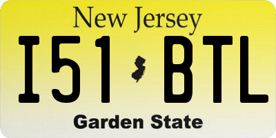 NJ license plate I51BTL