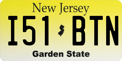 NJ license plate I51BTN