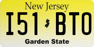 NJ license plate I51BTO