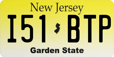 NJ license plate I51BTP