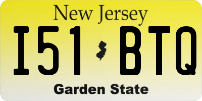 NJ license plate I51BTQ