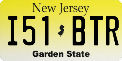 NJ license plate I51BTR