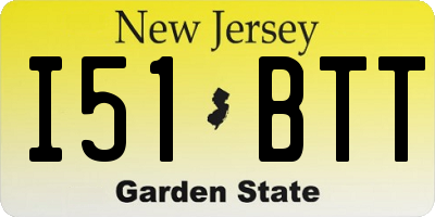 NJ license plate I51BTT