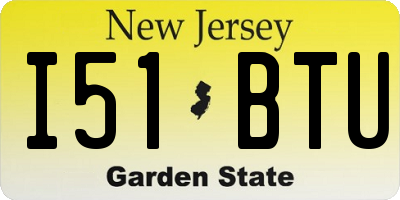 NJ license plate I51BTU