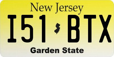 NJ license plate I51BTX