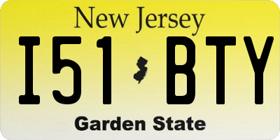 NJ license plate I51BTY