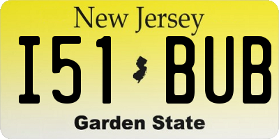 NJ license plate I51BUB