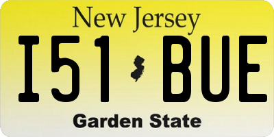 NJ license plate I51BUE