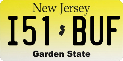 NJ license plate I51BUF