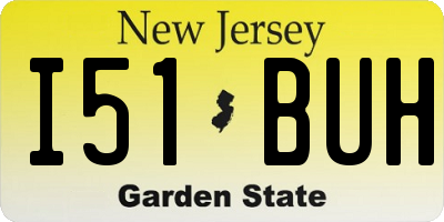 NJ license plate I51BUH