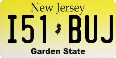 NJ license plate I51BUJ
