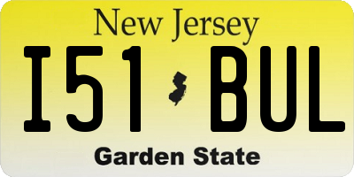 NJ license plate I51BUL