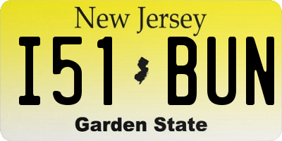 NJ license plate I51BUN