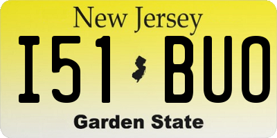NJ license plate I51BUO