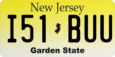 NJ license plate I51BUU