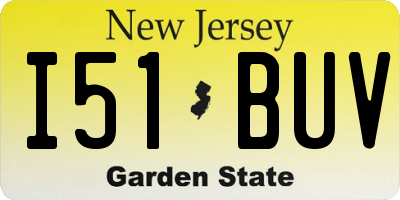 NJ license plate I51BUV
